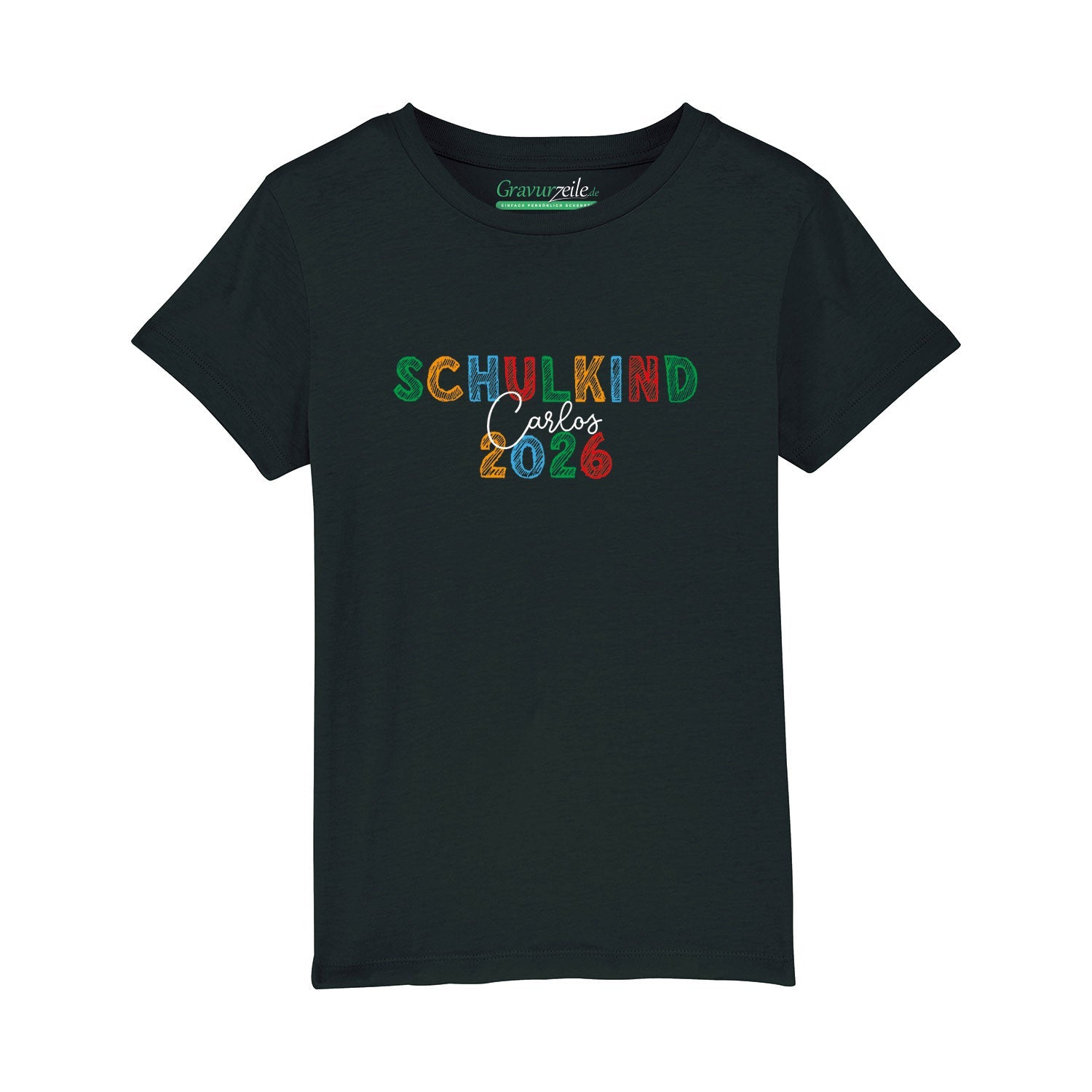 Bedrucktes T-Shirt für Kinder - Schulkind Kreide