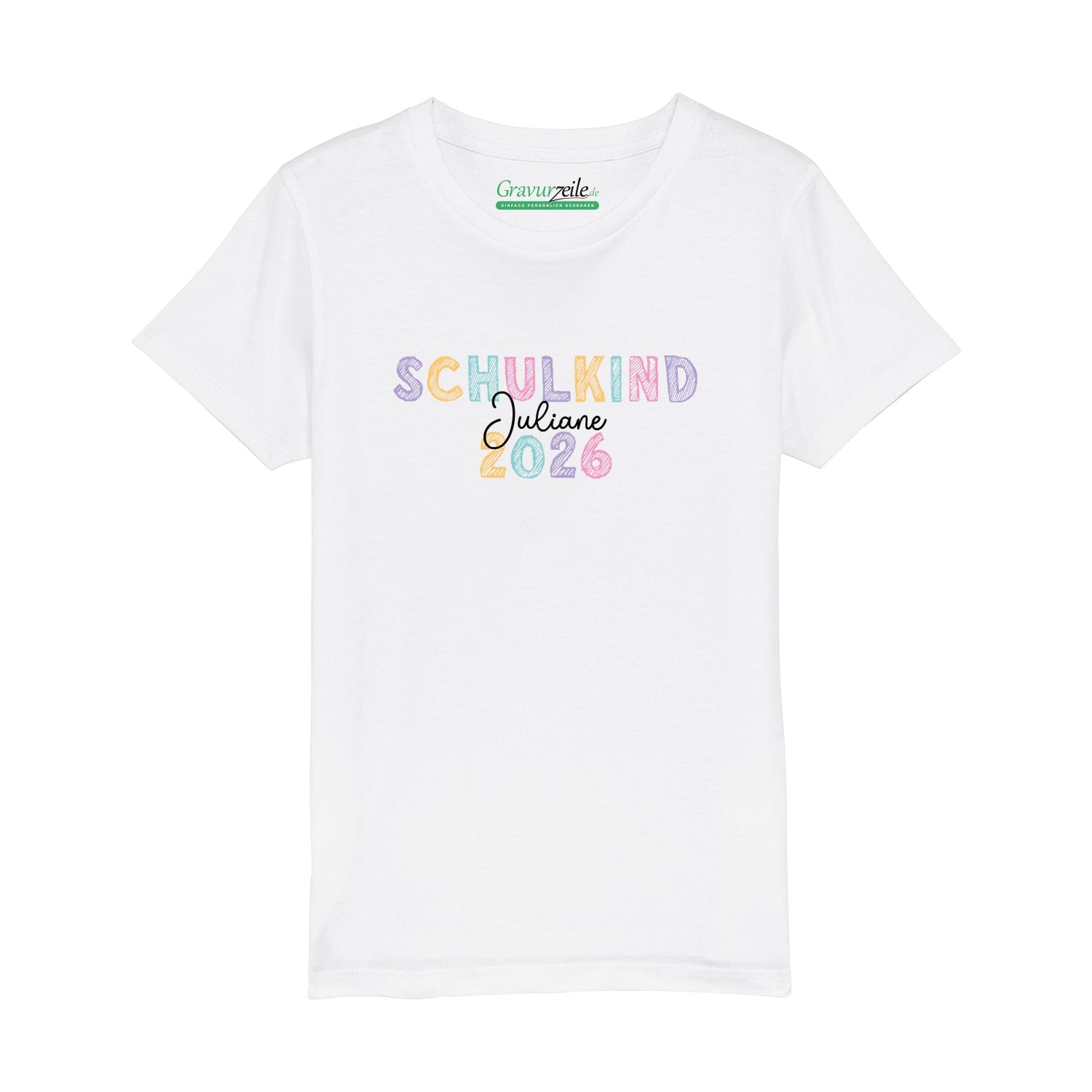 Bedrucktes T-Shirt für Kinder - Schulkind Kreide