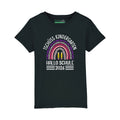 Bedrucktes T-Shirt für Kinder - Tschüss Kindergarten Regenbogen Lila