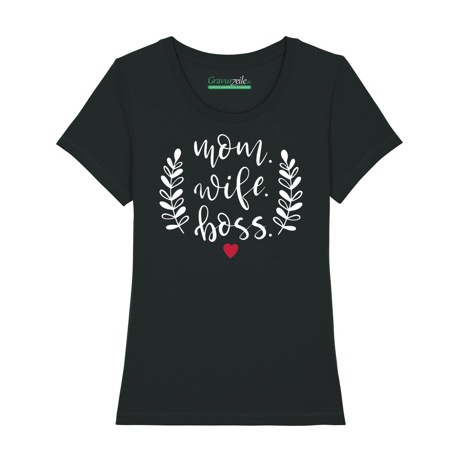 Bedrucktes T-Shirt für Damen - Mom. Wife. Boss.