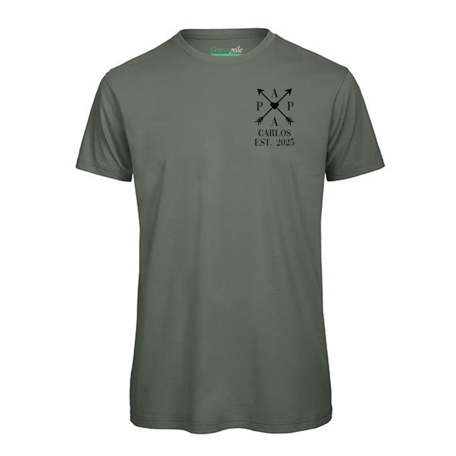 Bedrucktes T-Shirt für Herren - PAPA EST. Kreuzpfeile