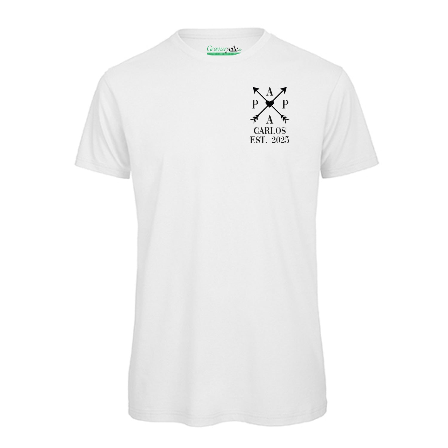 Bedrucktes T-Shirt für Herren - PAPA EST. Kreuzpfeile