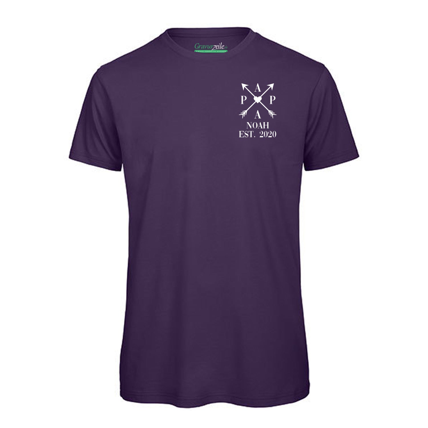 Bedrucktes T-Shirt für Herren - PAPA EST. Kreuzpfeile