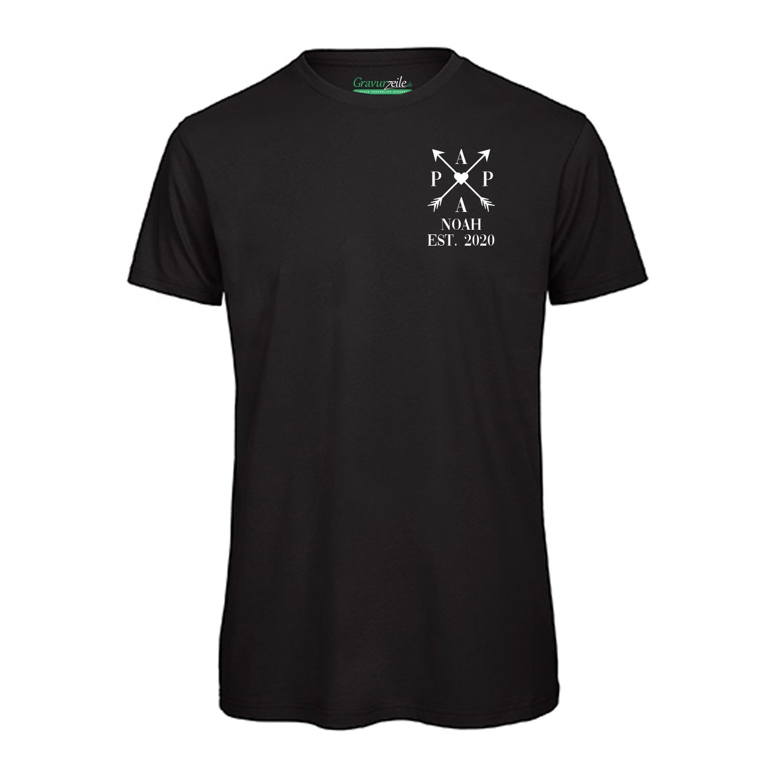 Bedrucktes T-Shirt für Herren - PAPA EST. Kreuzpfeile