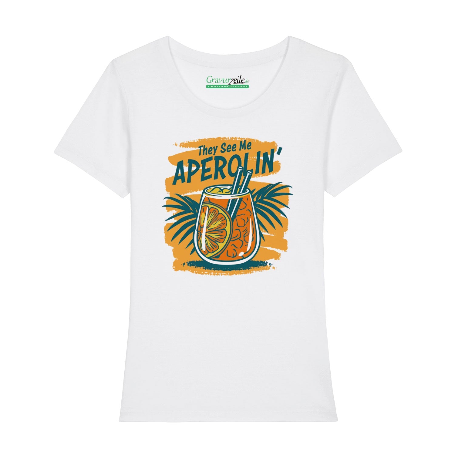Bedrucktes T-Shirt für Damen - They see me aperolin