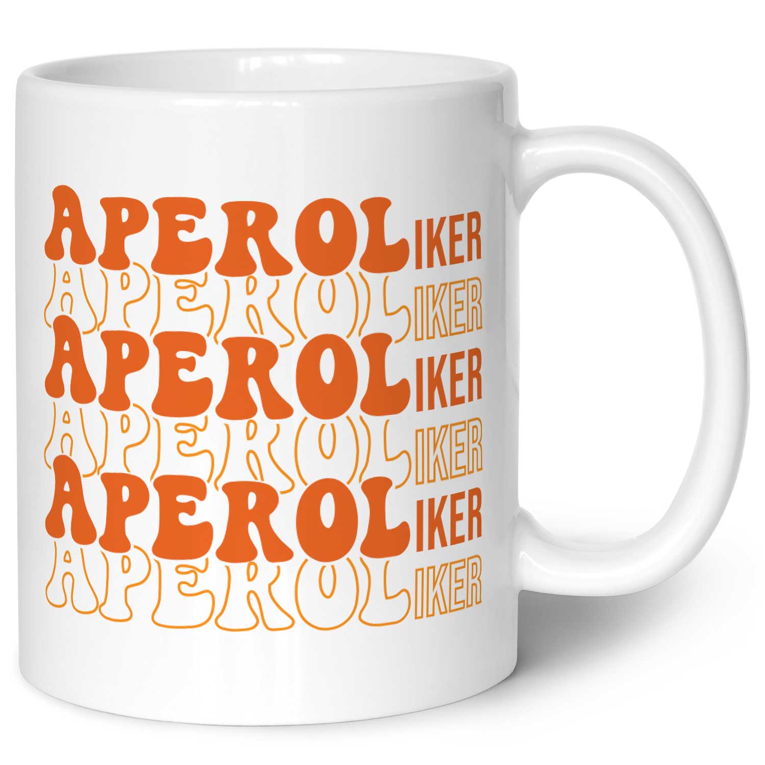 Bedruckte Tasse mit Aperol Spritz Motiv - Aperoliker - Aperol Geschenk für Frauen und Männer