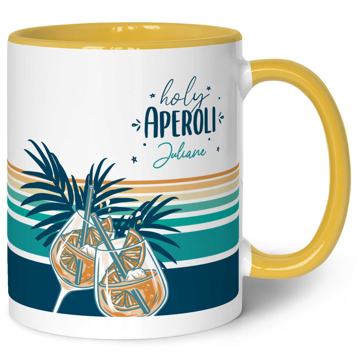 Bedruckte Tasse mit Aperol Spritz Motiv - Holy Aperoli - Aperol Geschenk für Frauen und Männer