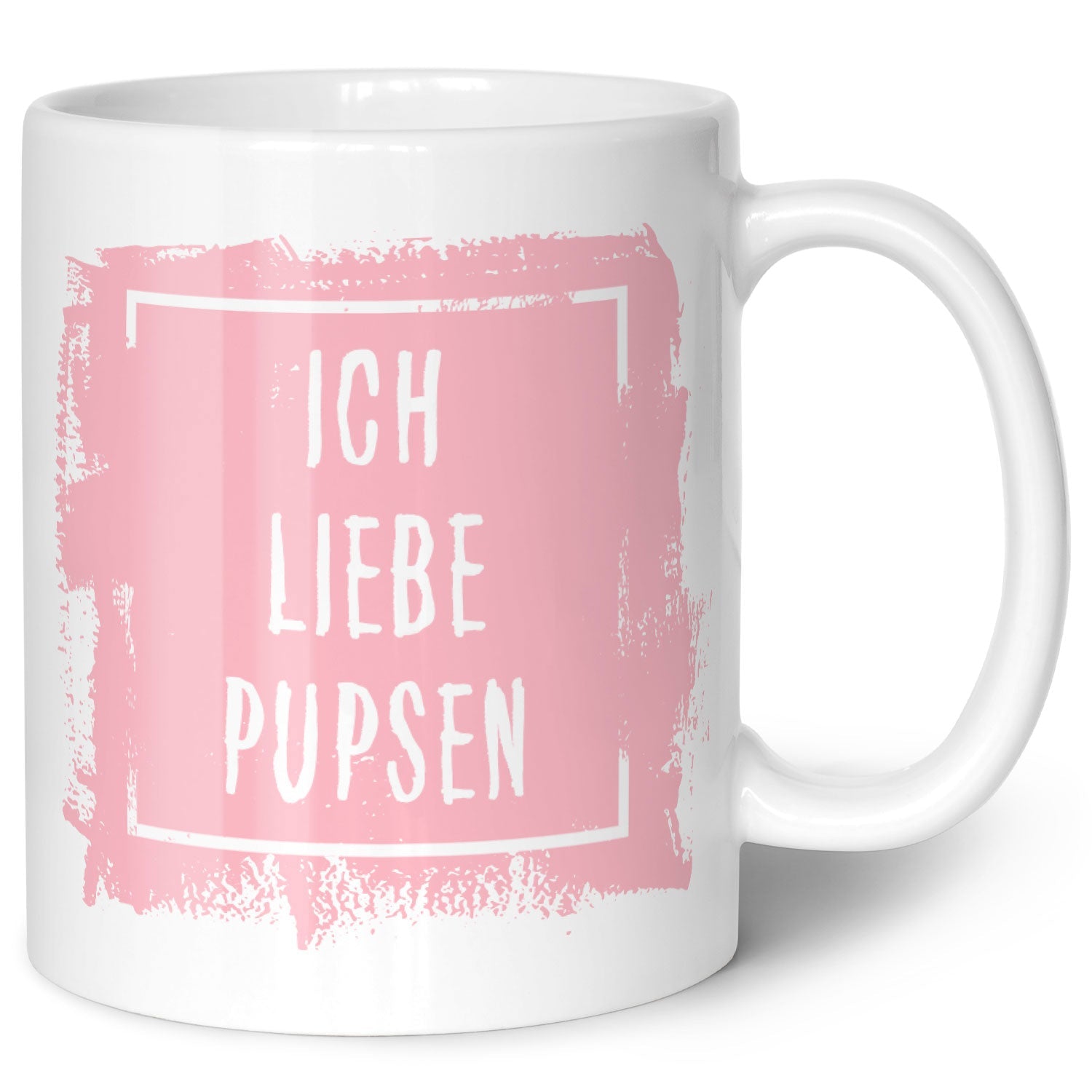 Bedruckte Tasse mit Spruch - "Ich Liebe Pupsen"
