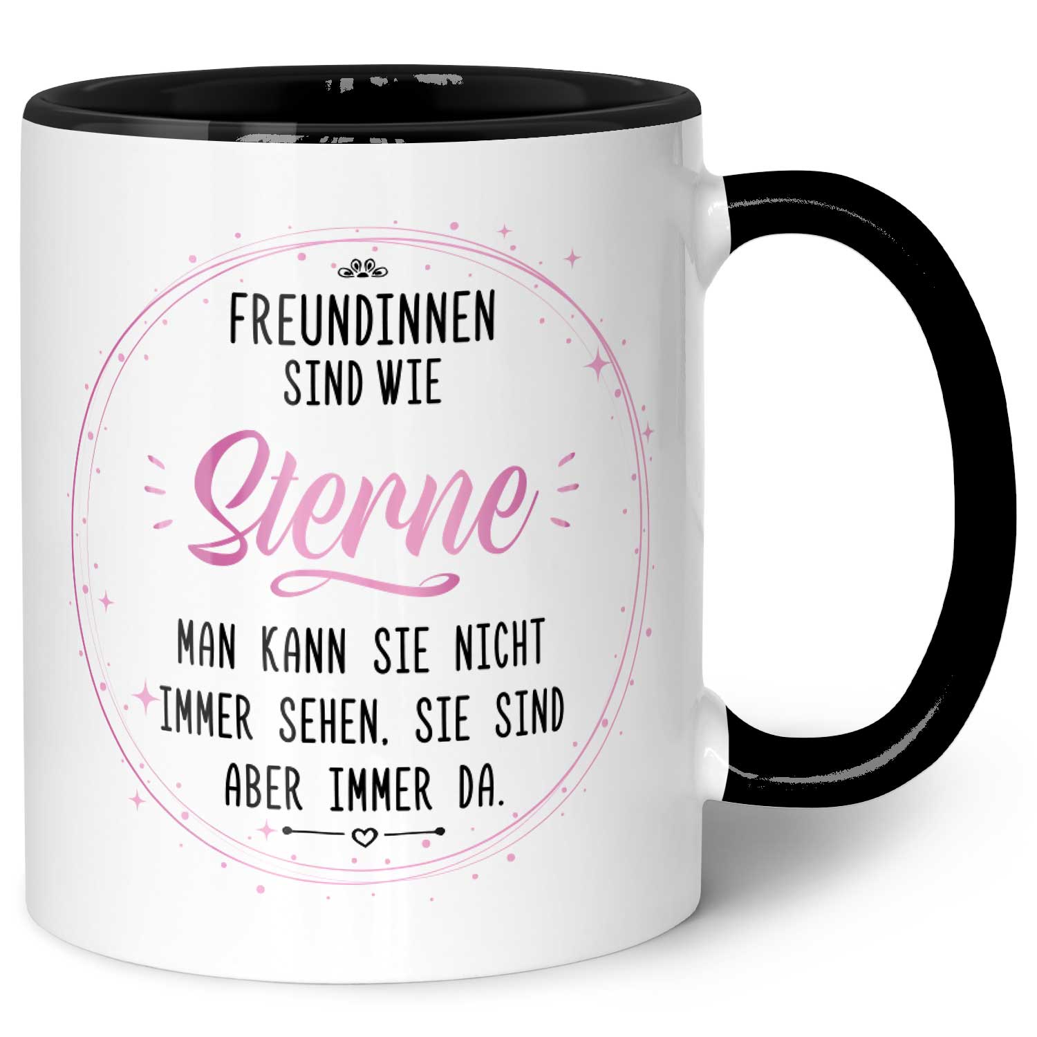 Bedruckte Tasse mit Spruch Freundinnen sind wie Sterne