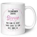 Bedruckte Tasse mit Spruch Freundinnen sind wie Sterne
