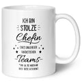Bedruckte Tasse mit Spruch Stolze Chefin