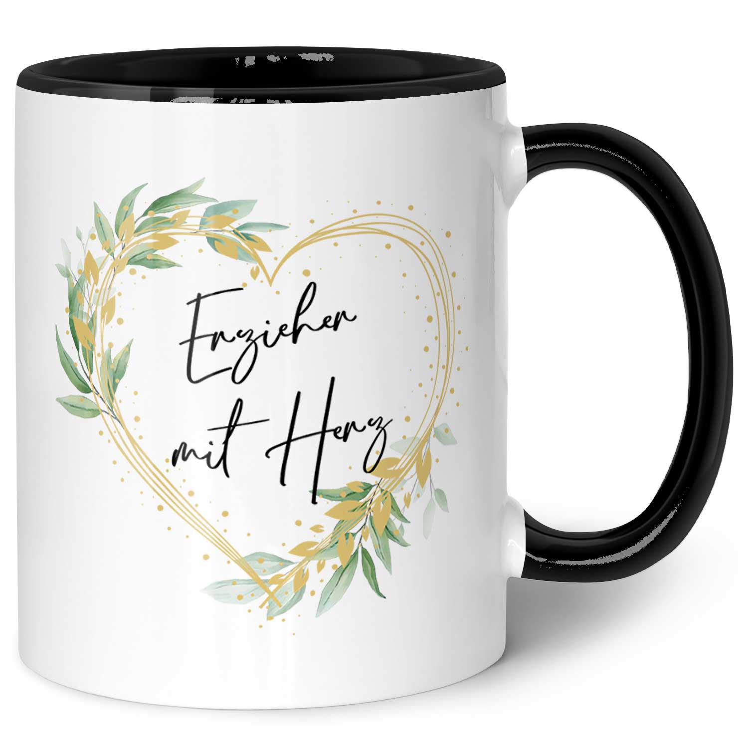 Bedruckte Tasse mit Spruch - Erzieher mit Herz