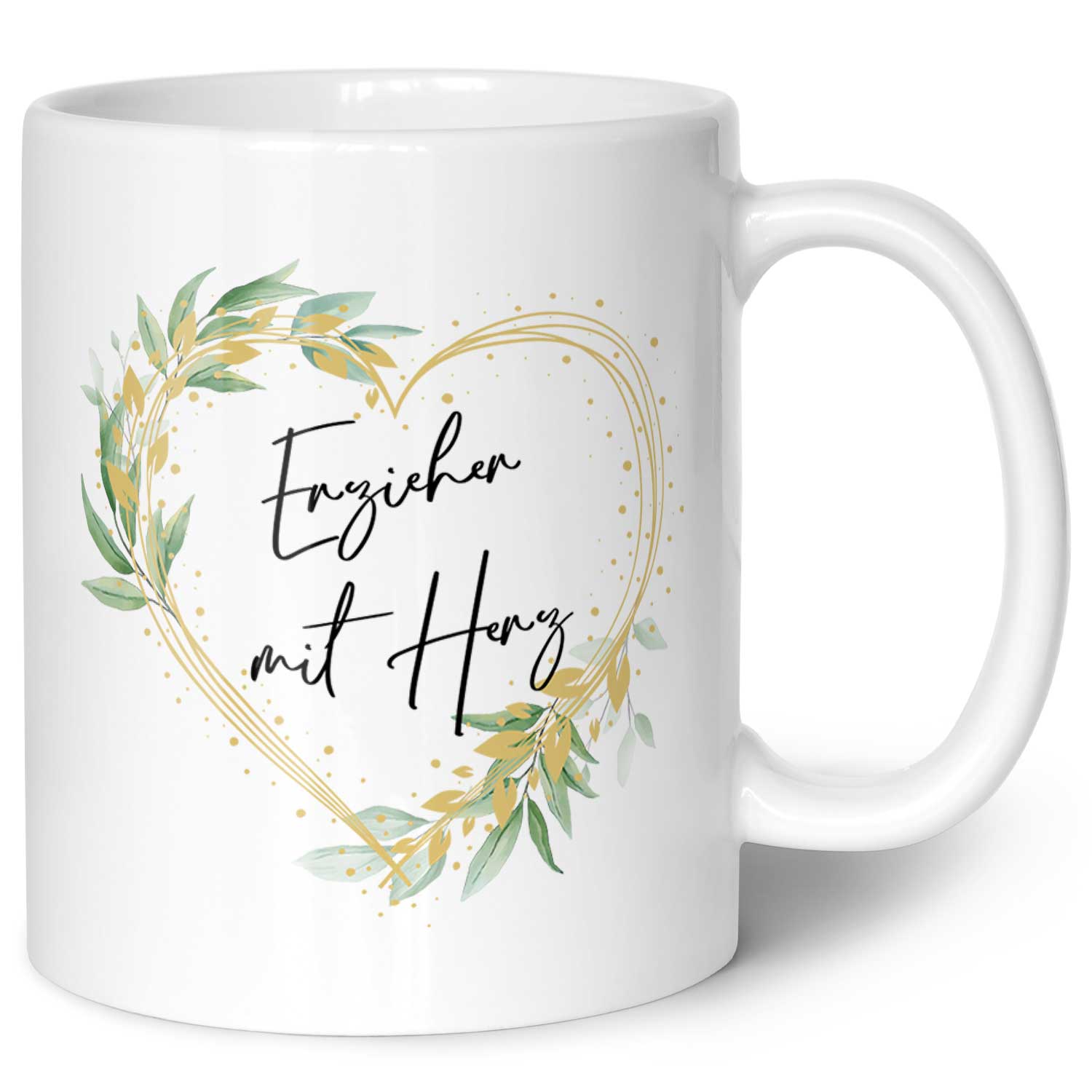 Bedruckte Tasse mit Spruch - Erzieher mit Herz