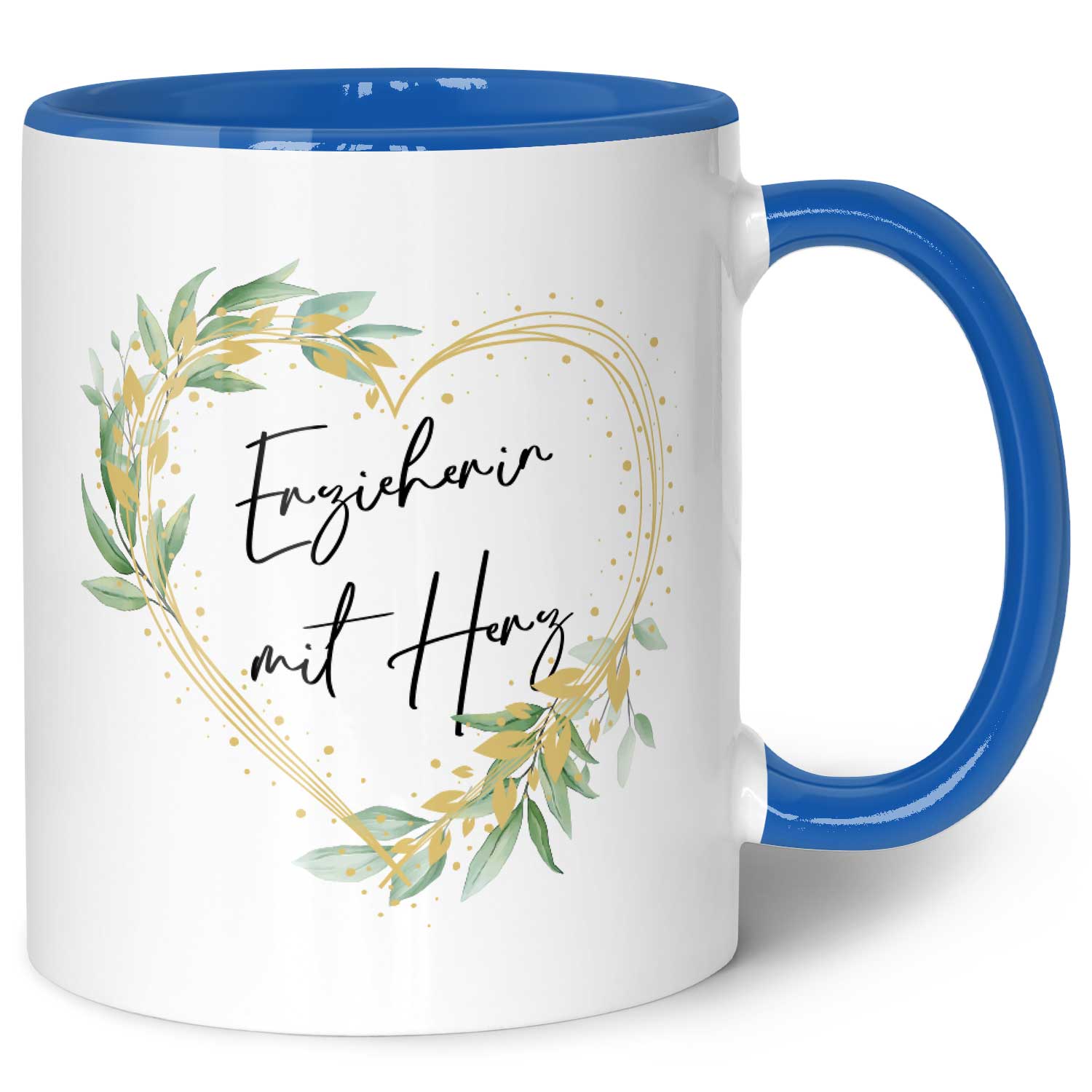 Bedruckte Tasse mit Spruch - Erzieherin mit Herz