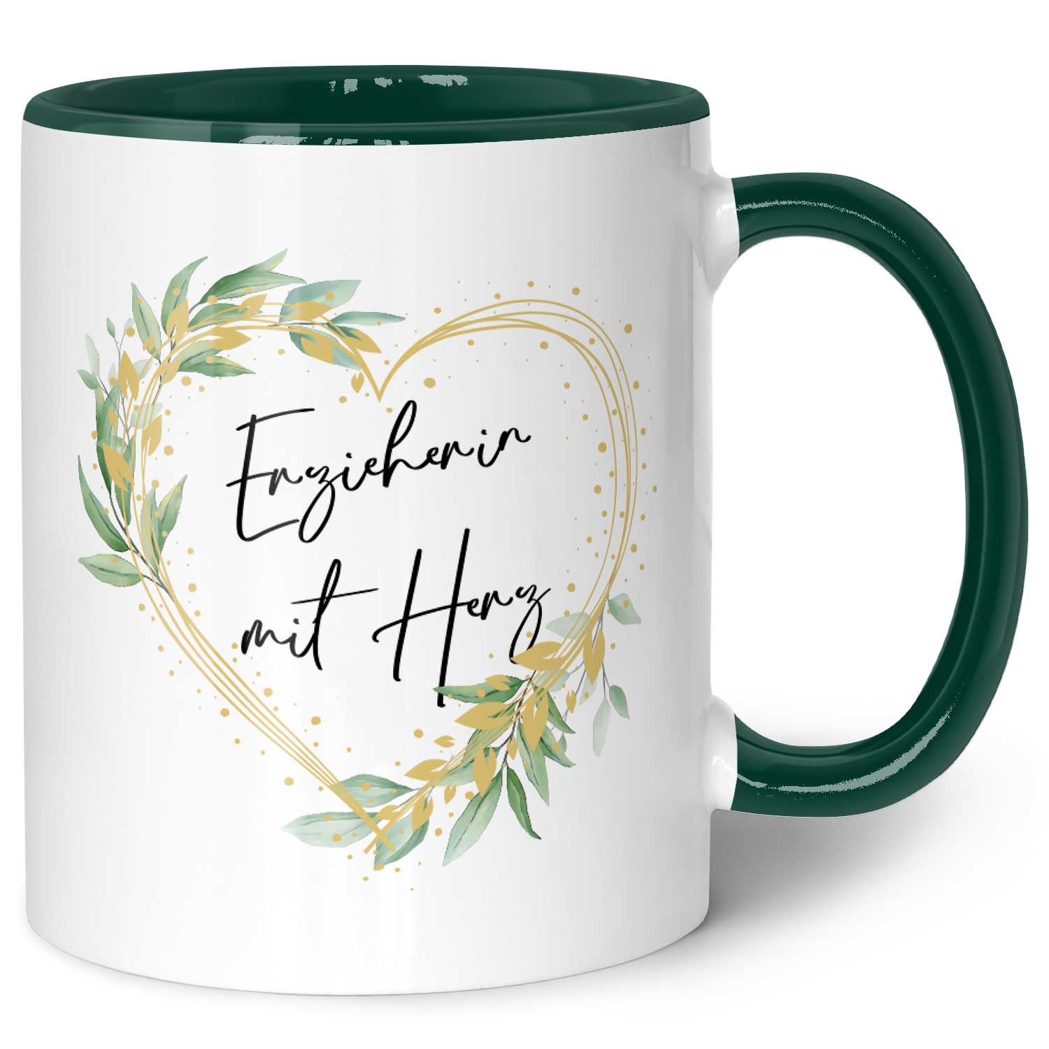 Bedruckte Tasse mit Spruch - Erzieherin mit Herz