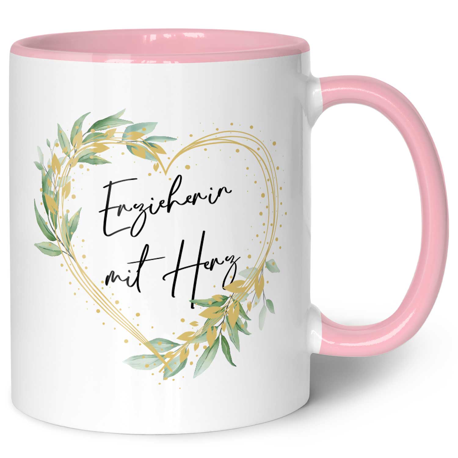 Bedruckte Tasse mit Spruch - Erzieherin mit Herz