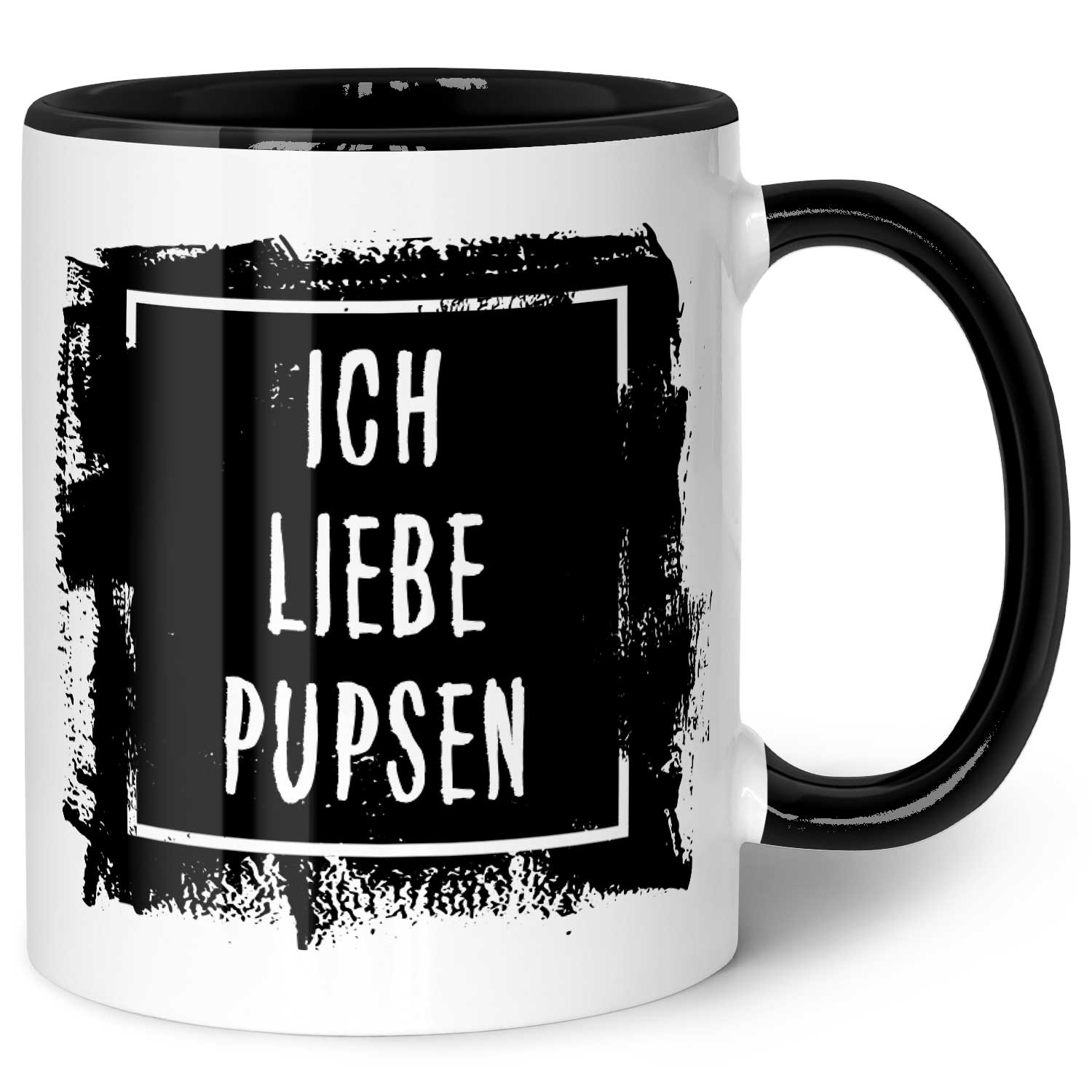 Bedruckte Tasse mit Spruch - "Ich Liebe Pupsen"