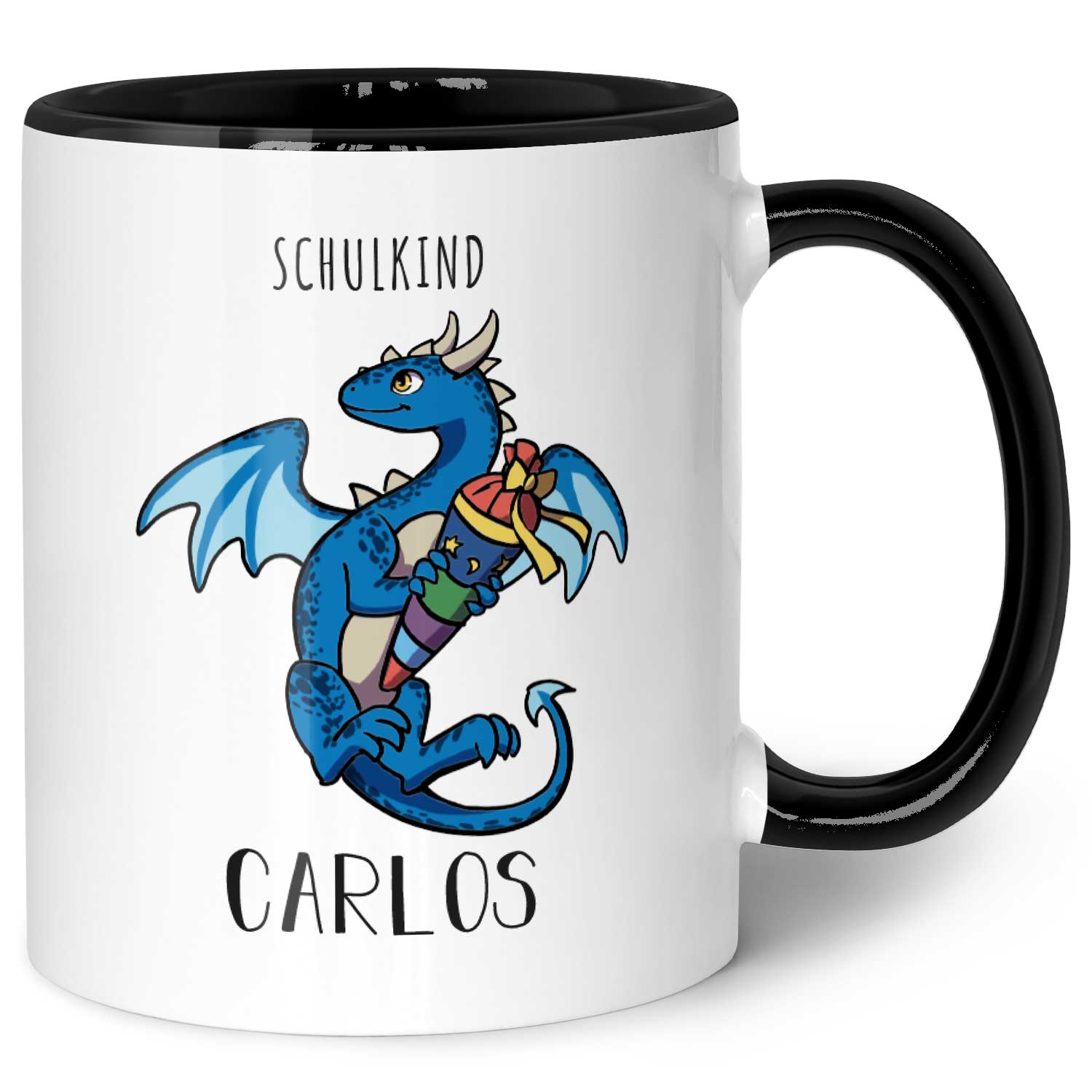 Bedruckte Tasse mit Motiv - Einschulung Drache