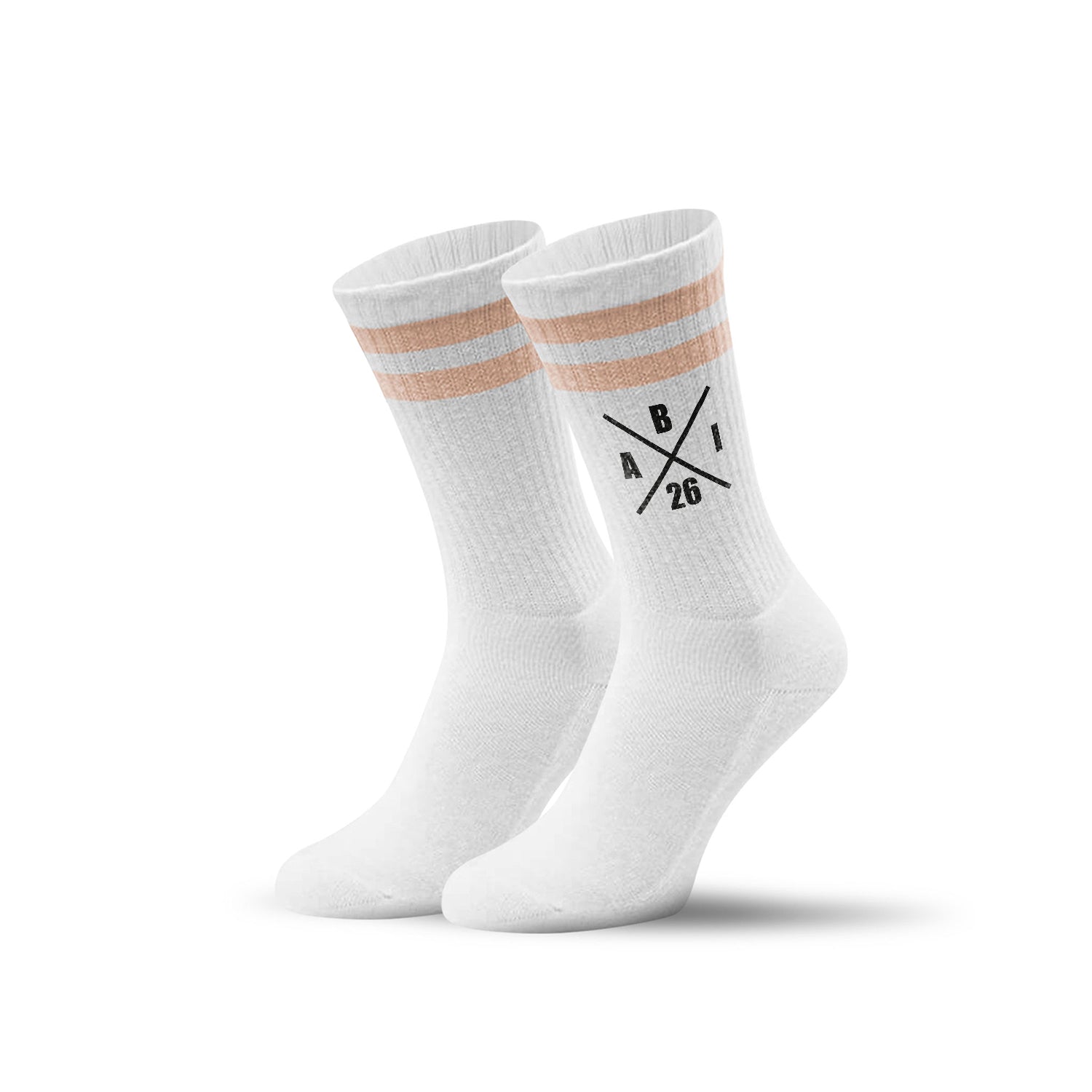 Tennissocken - Abi Kreuz - personalisiert mit Namen & Jahr