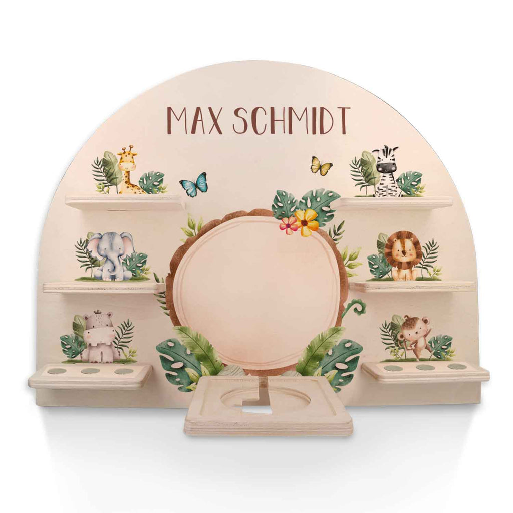 Toniebox Regal für Kinderzimmer - Tiergruppe Safari - Personalisiert mit Namen