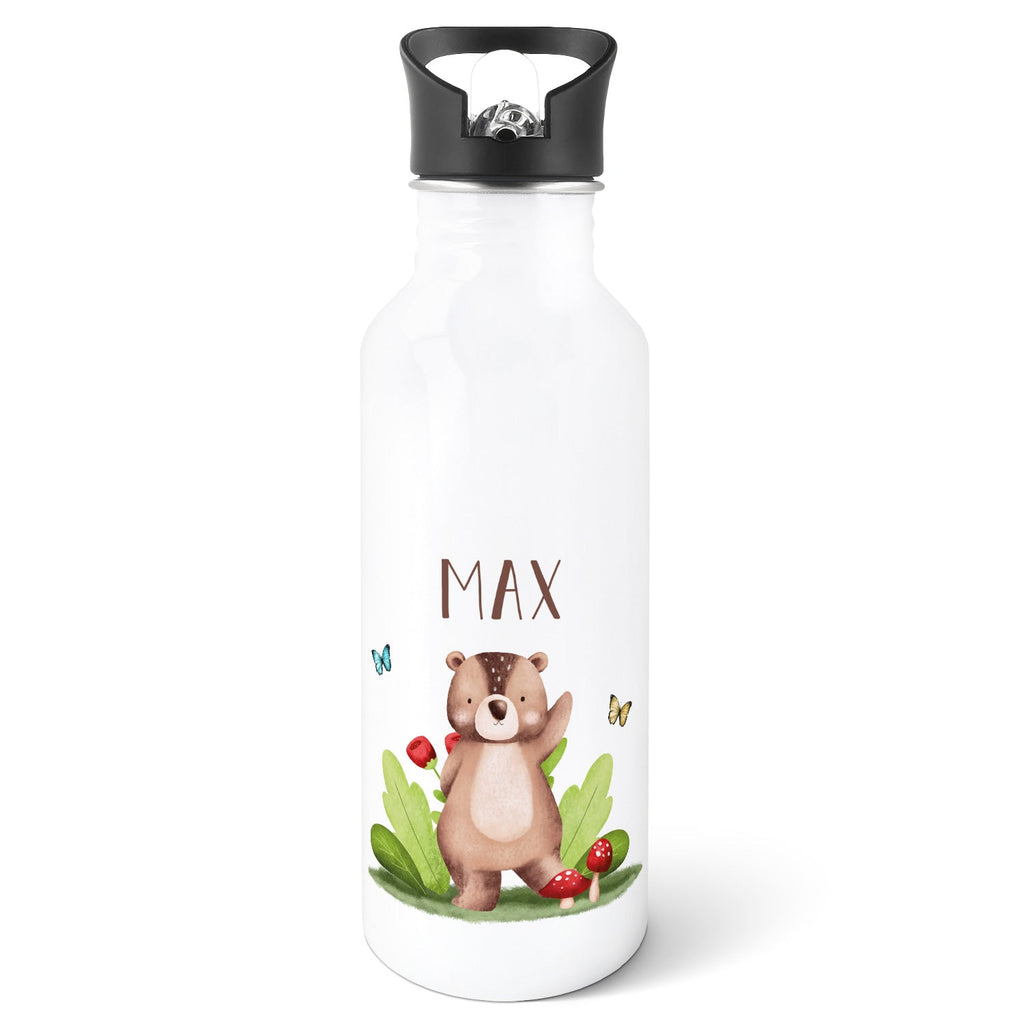 Bedruckte Trinkflasche aus Edelstahl - Tiergruppe
