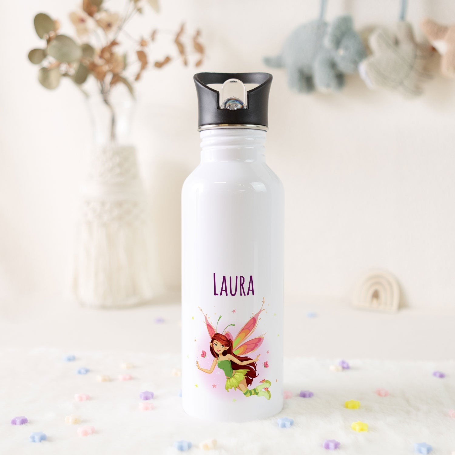 Bedruckte Trinkflasche aus Edelstahl - Zauberfee