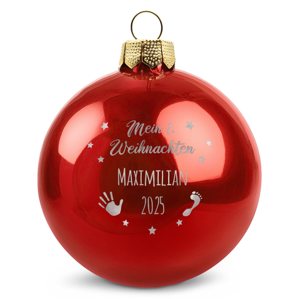 Gravierte Weihnachtskugel - Mein erstes Weihnachten