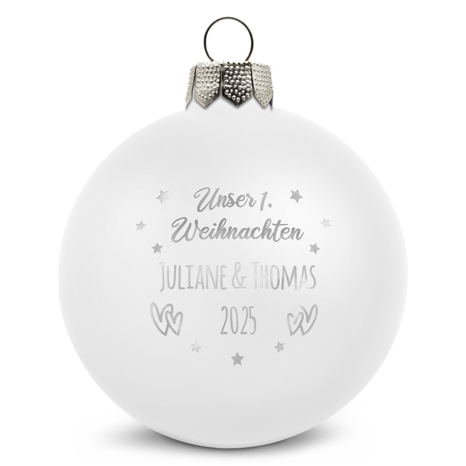 Gravierte Weihnachtskugel - Unser erstes Weihnachten für Paare
