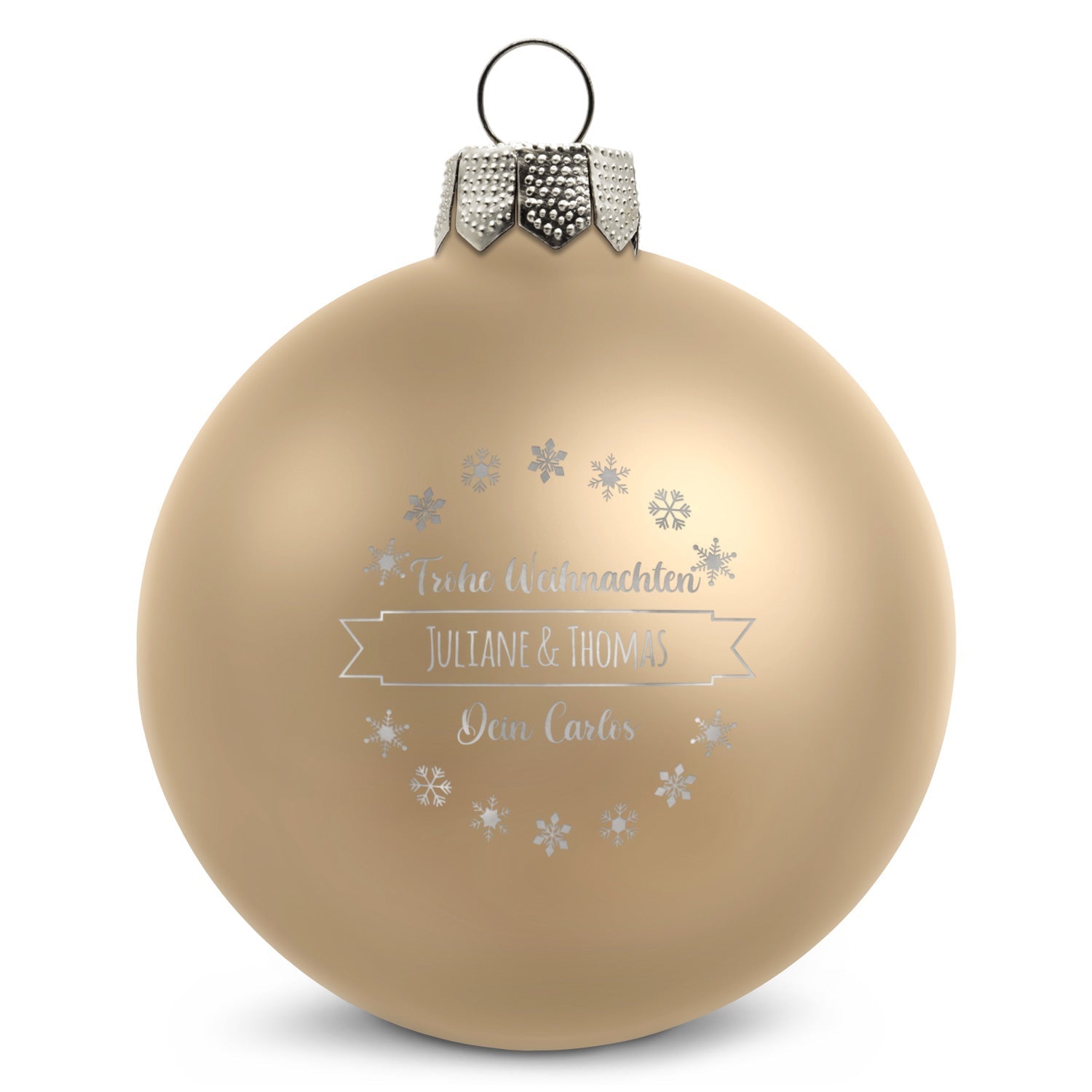 Gravierte Weihnachtskugel mit Wunschtext
