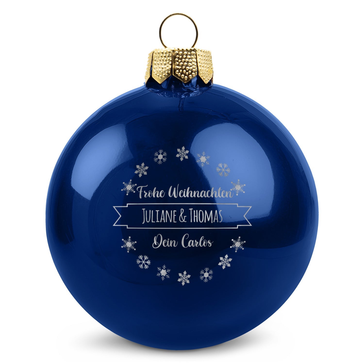 Gravierte Weihnachtskugel mit Wunschtext