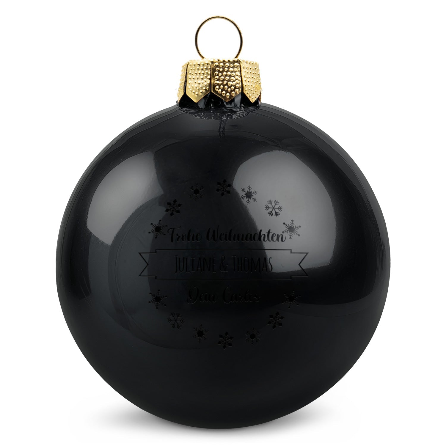 Gravierte Weihnachtskugel mit Wunschtext