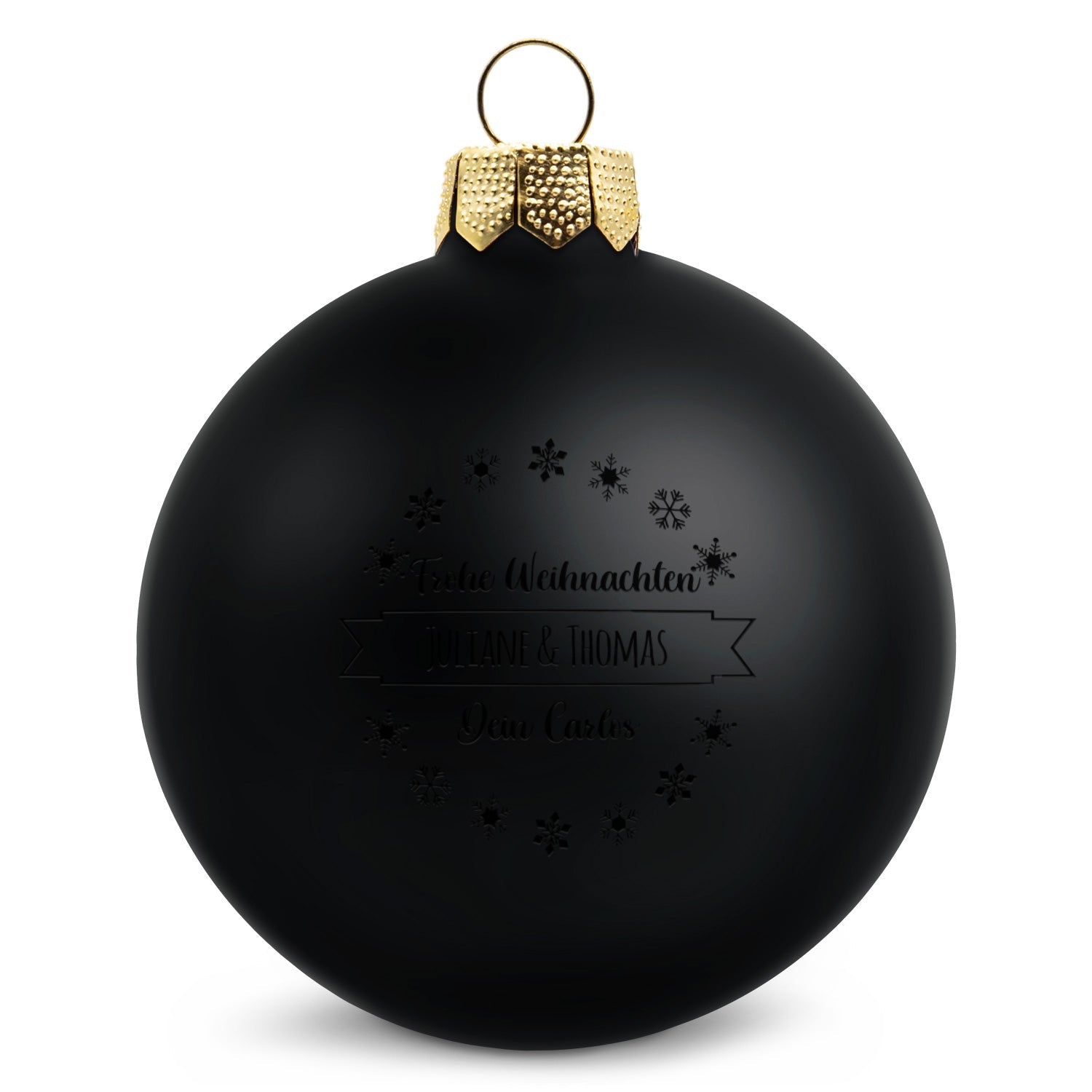Gravierte Weihnachtskugel mit Wunschtext