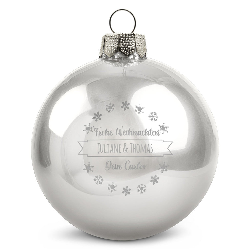 Gravierte Weihnachtskugel mit Wunschtext