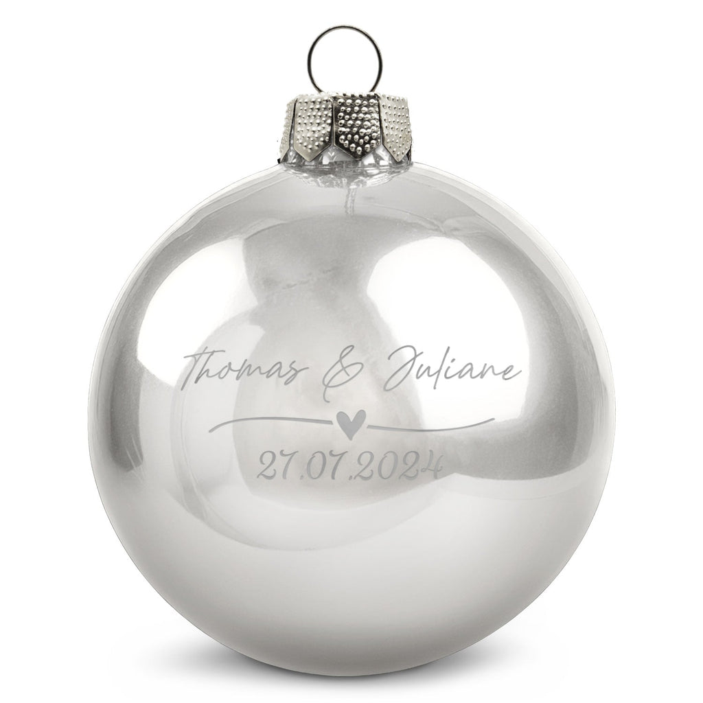 Gravierte Weihnachtskugel - Wedding Love