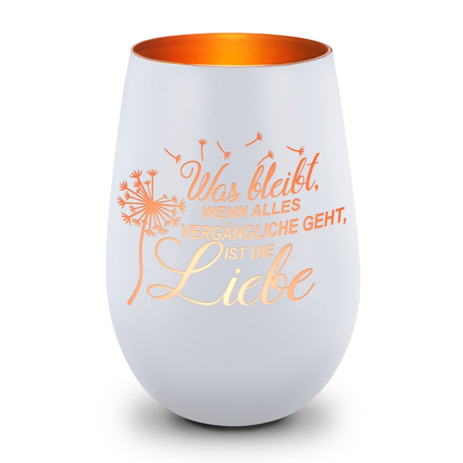Deko Windlicht aus Glas mit Gravur - was bleibt, wenn Alles Vergängliche geht
