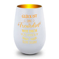 Deko Windlicht aus Glas mit Gravur - Glück ist eine Freundin wie Dich zu haben - Personalisiert mit