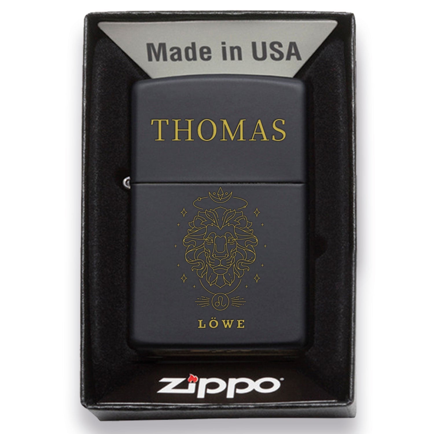 GRAVURZEILE x ZIPPO Personalisiertes Sturmfeuerzeug - Sternzeichen - Windfest und Langlebig - Nachfüllbar