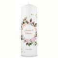 Große Kerze "Summer & Flower" - Hochzeitskerze mit Namen, Datum & Wunschtext