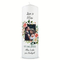 Große Kerze - "Hochzeitsfoto" - Hochzeitskerze mit Foto, Namen, Datum & Wunschtext