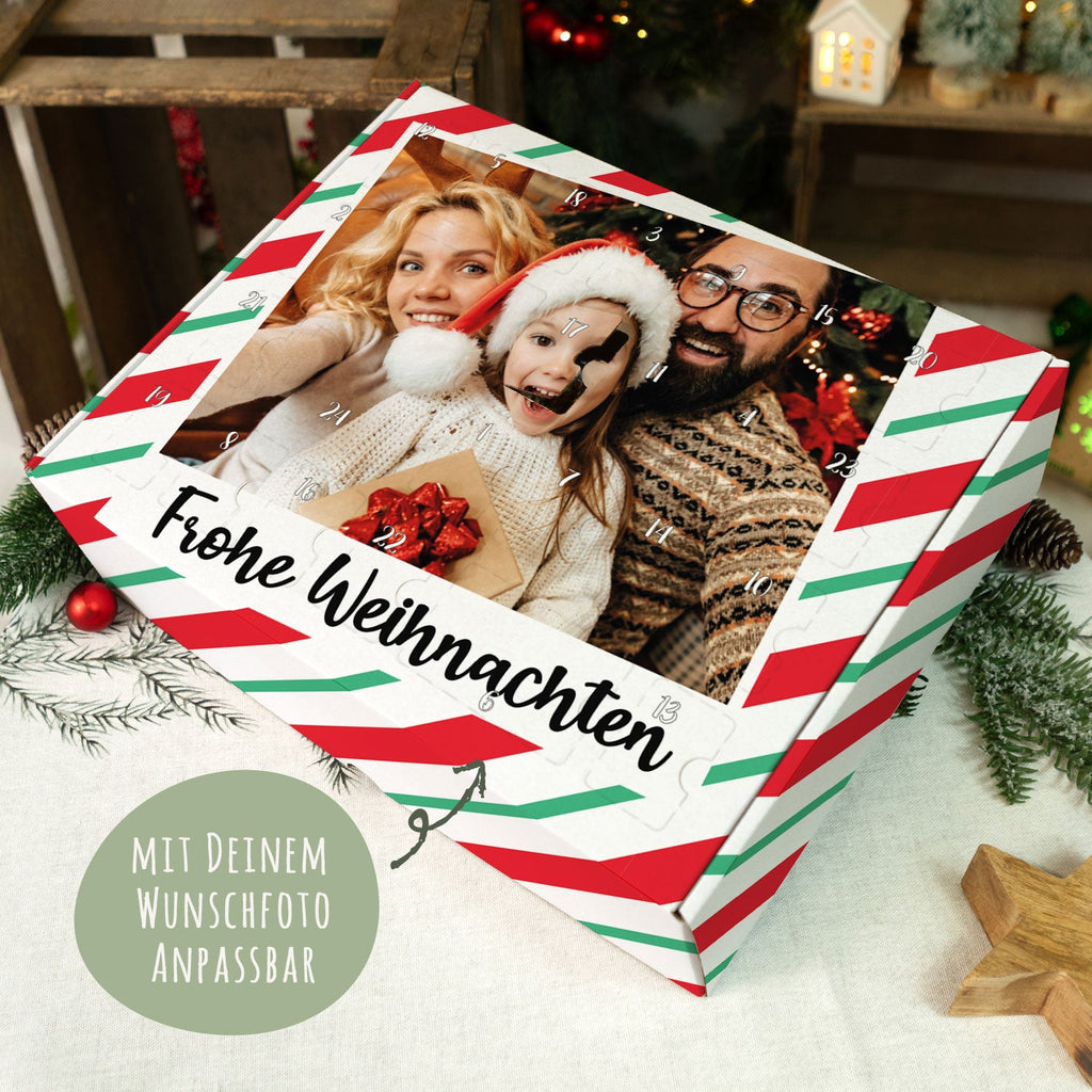 Personalisierter DIY Adventskalender mit Retro Foto Design zum selbst Befüllen