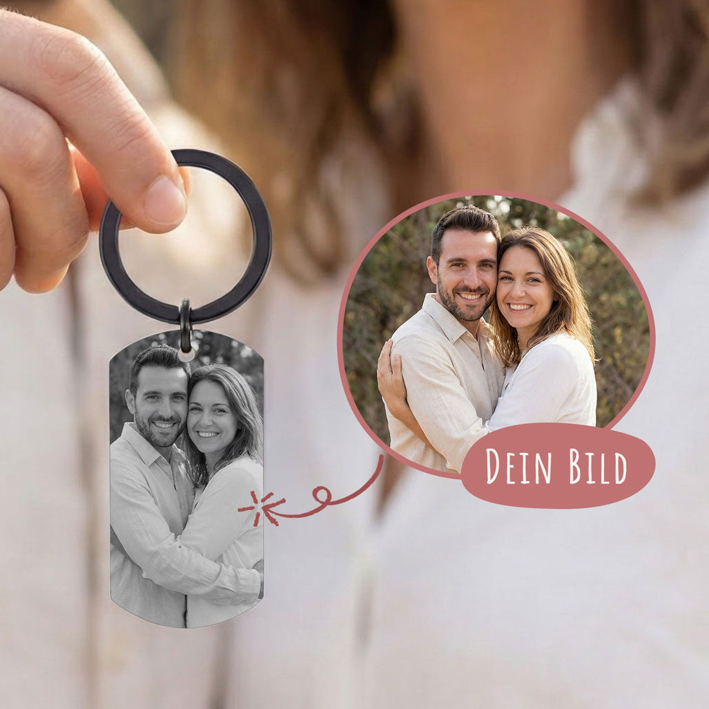 Metall Dog Tag mit Gravur - Dein Foto & Kalender