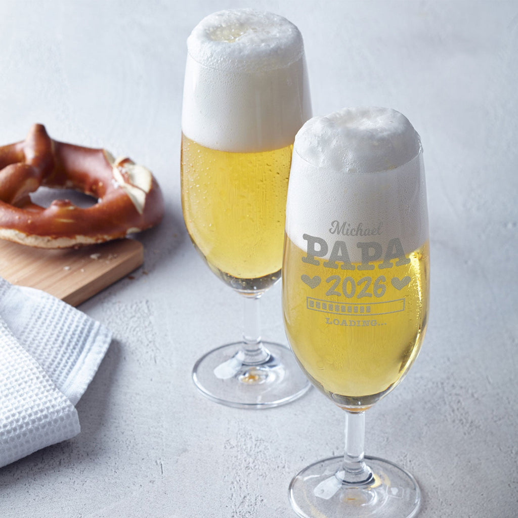 Leonardo Bierglas mit Gravur "Papa Loading" mit Namen