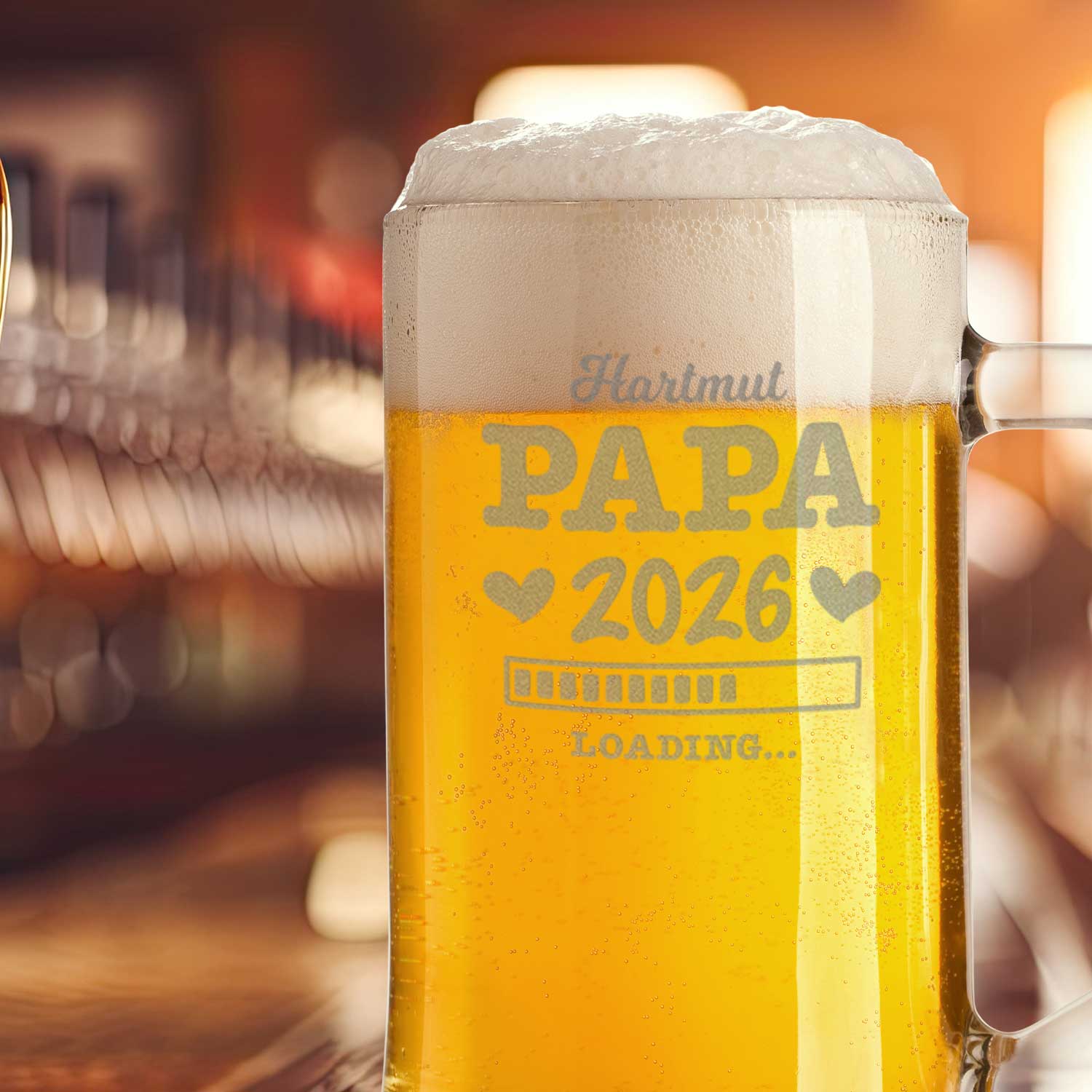 Montana Bierkrug mit Gravur "Papa Loading" mit Namen