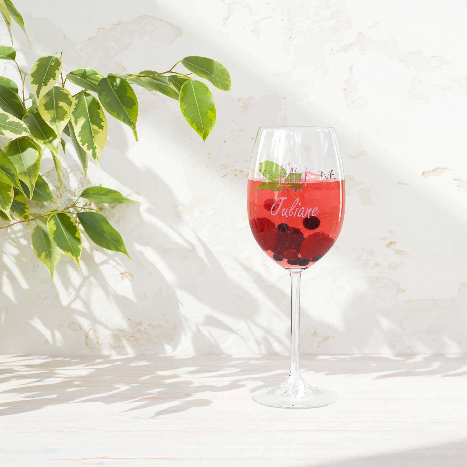 Leonardo Weinglas mit UV-Druck - "It's Lillet Time V2" mit Wunschname