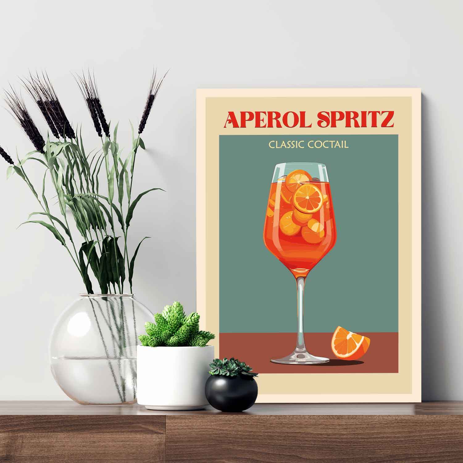 Holzschild mit Aperol Spritz Motiv - Geschenk für Aperol Liebhaber