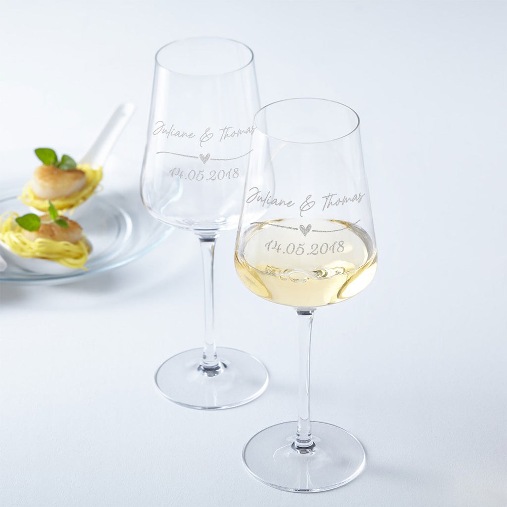 Leonardo Gläser mit Gravur - Hochzeitsauto & Wedding Love als Set