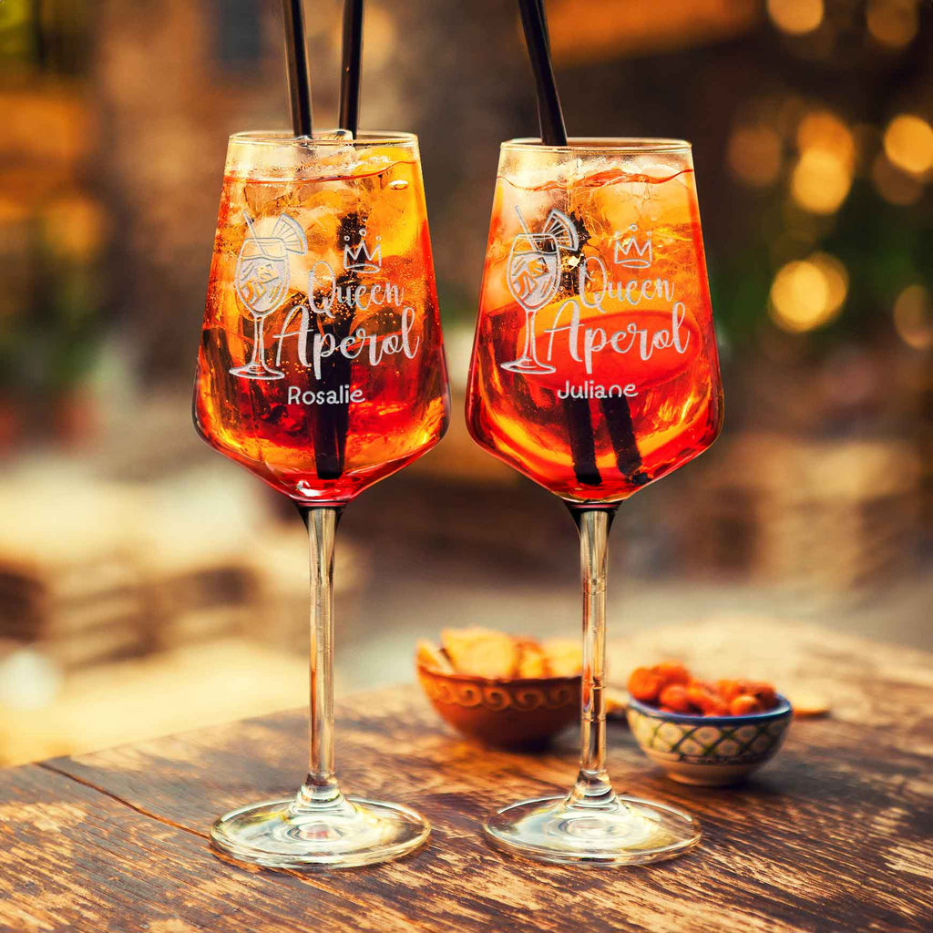 Leonardo Weinglas mit Gravur - "Queen Aperol" mit Namen