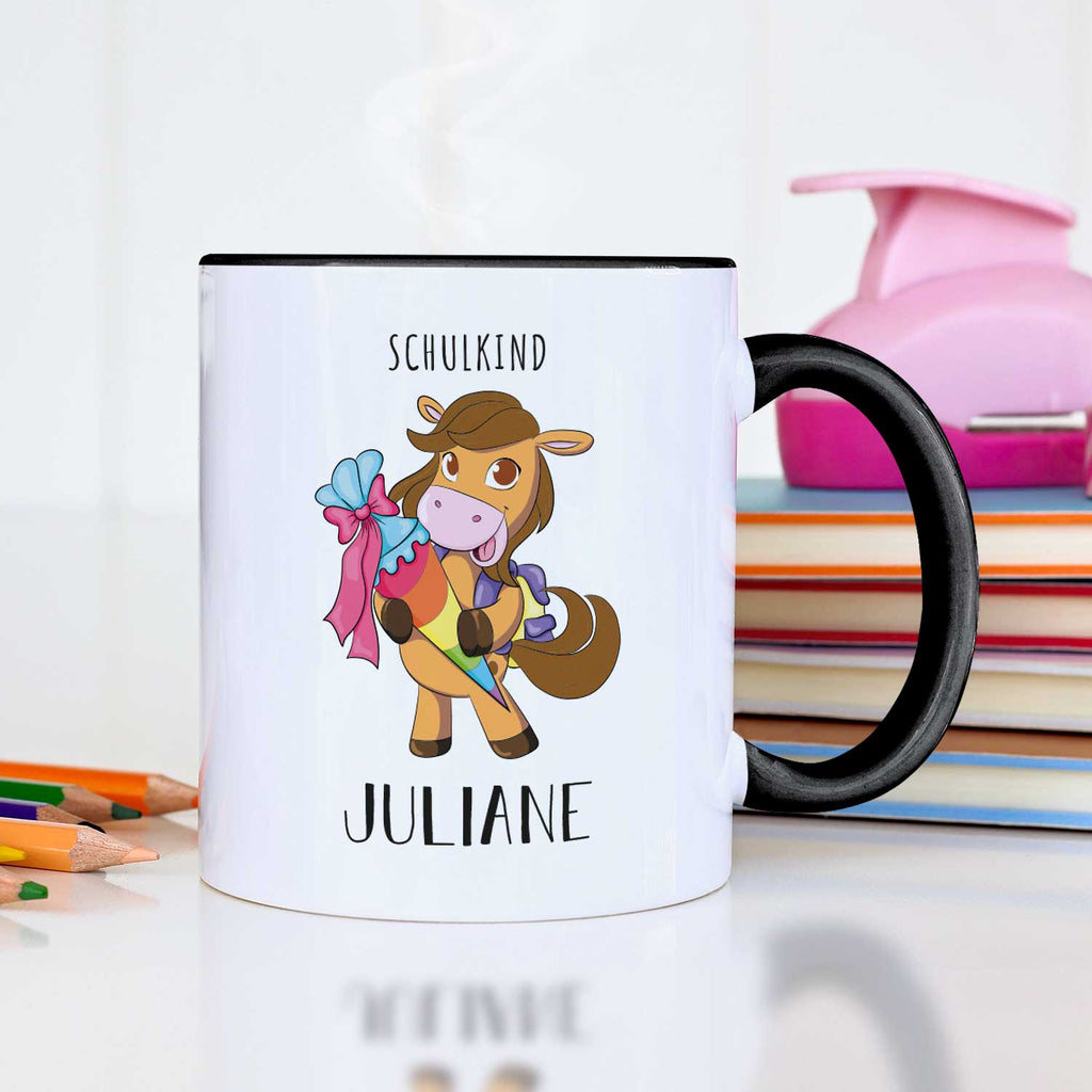 Bedruckte Tasse mit Motiv - Einschulung Pferd