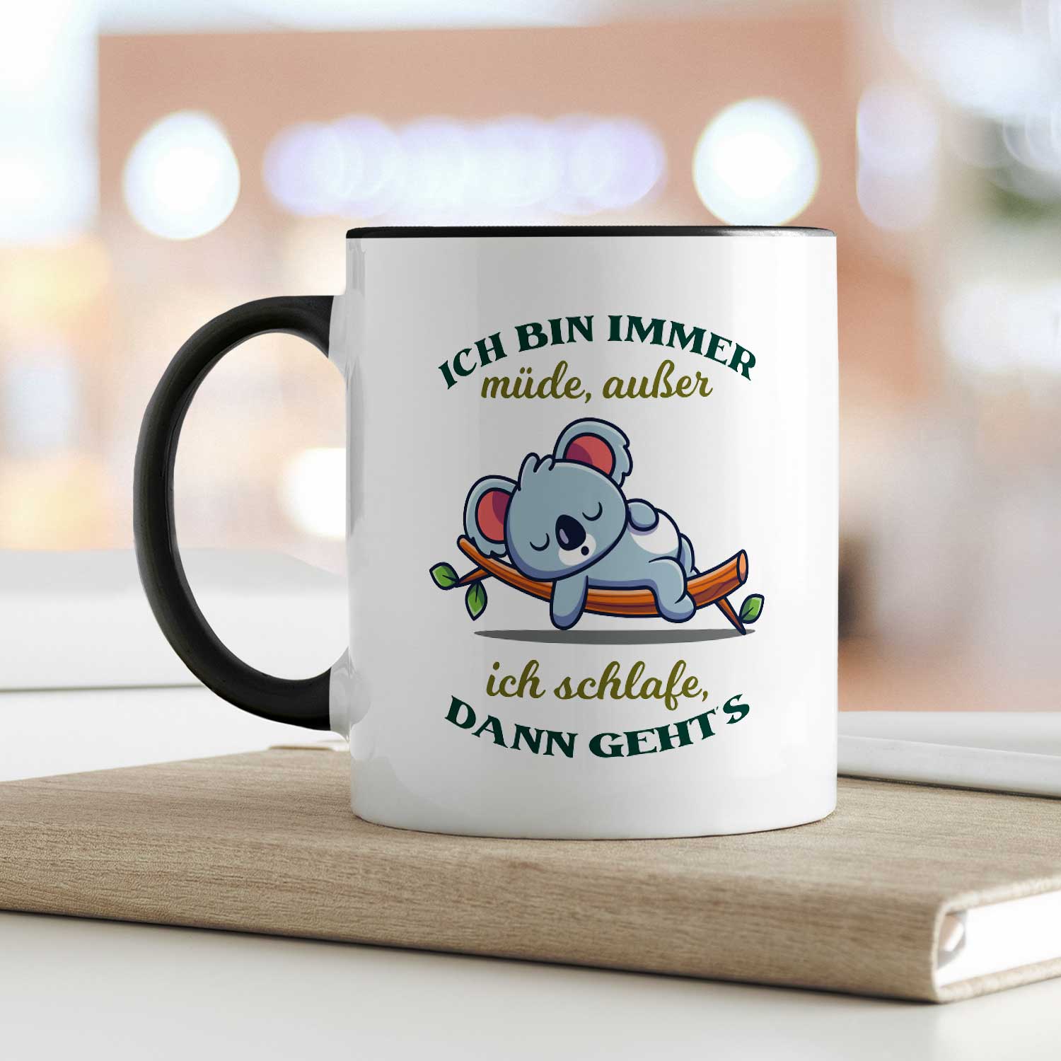 Bedruckte Tasse mit Spruch - Ich bin immer müde