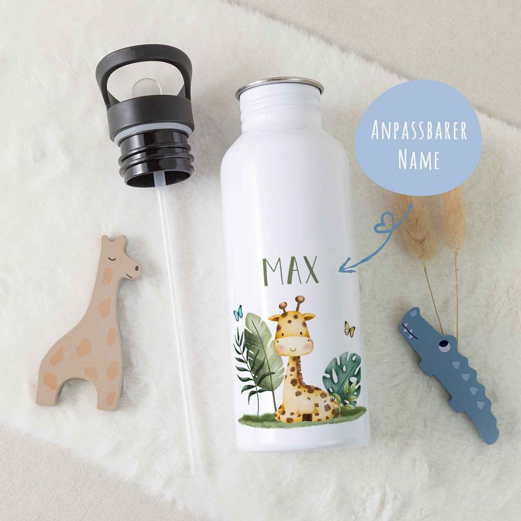 Bedruckte Trinkflasche aus Edelstahl - Tiergruppe